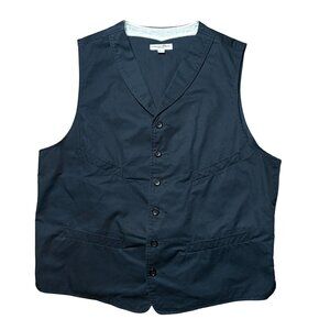 Engineered Garments cotton vest size M medium button dark gray cinch waistcoat